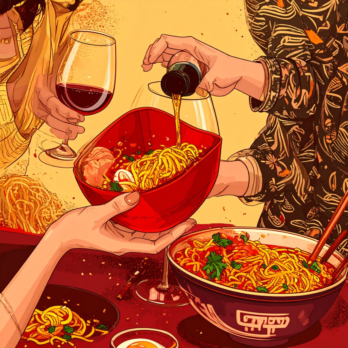 A Sophisticated Pairing: Ramen and Wine — A New Indulgence for the Modern Connoisseur”